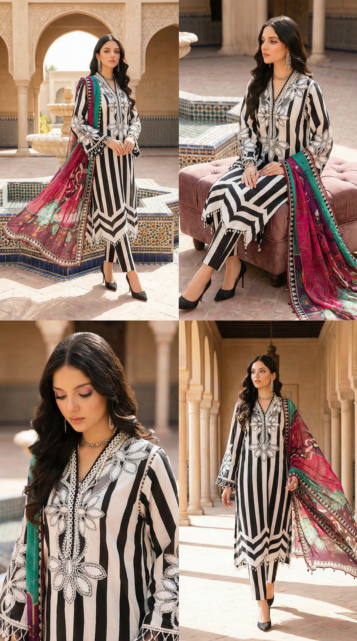 Maria B | Black N White  | 3pec Unstiched