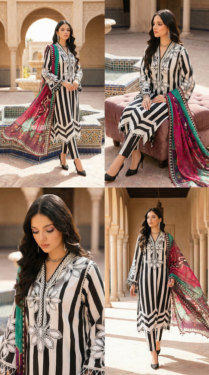 Maria B | Black N White  | 3pec Unstiched