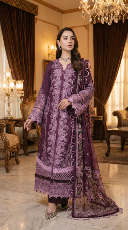 JADE CHIKENKARI BY HANIA AMIR |3PEC UNsTICHED