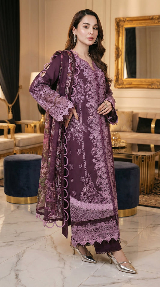 JADE CHIKENKARI BY HANIA AMIR |3PEC UNsTICHED