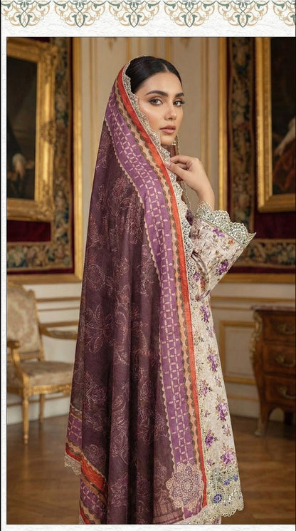 IZNIK LAWN WITH CHIFFON DUPATTA |3PEC UNSTICHED