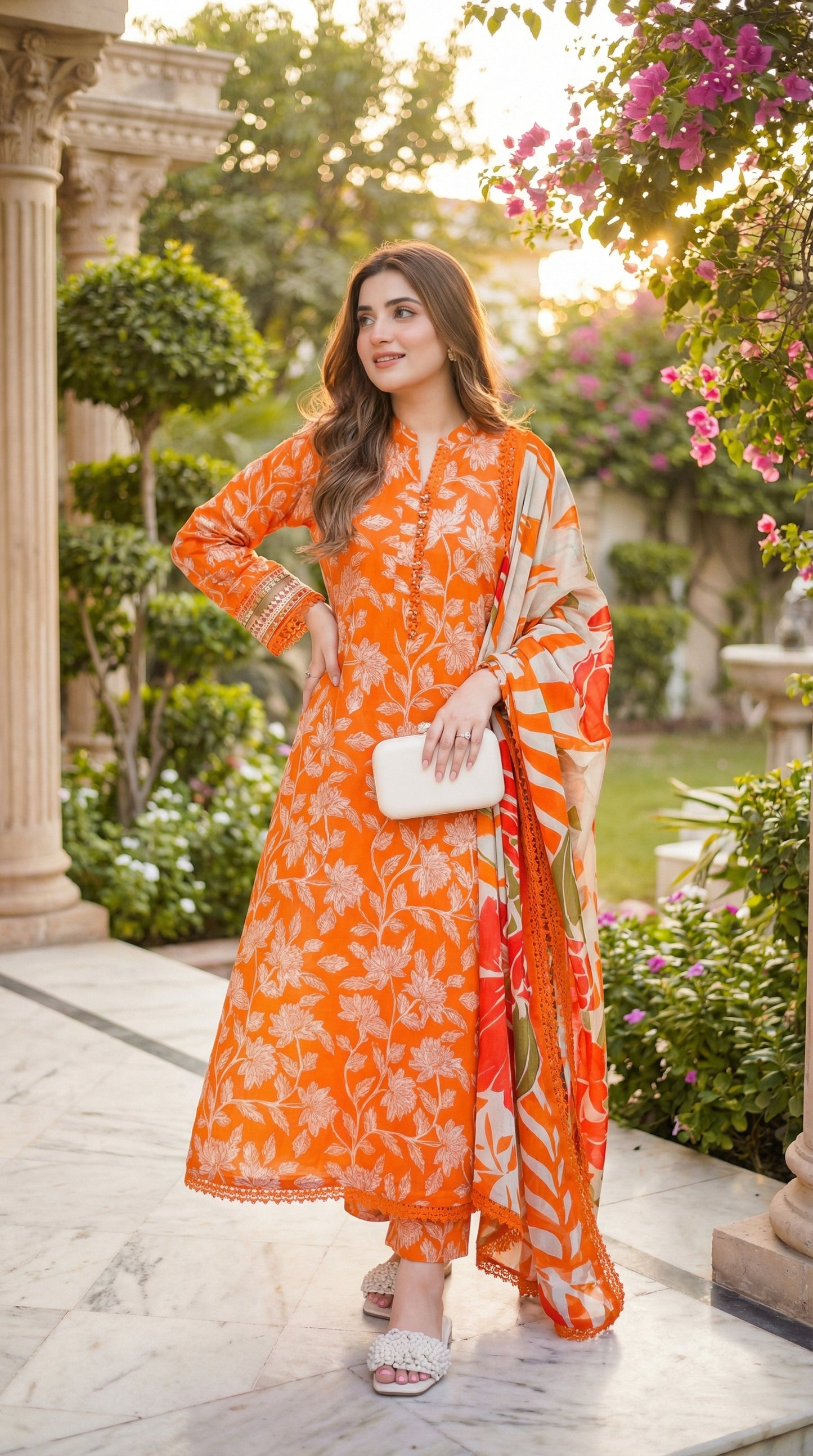 ANEELA LAWN WITH CHIFFON DUPATTA |3PEC UNsTICHED