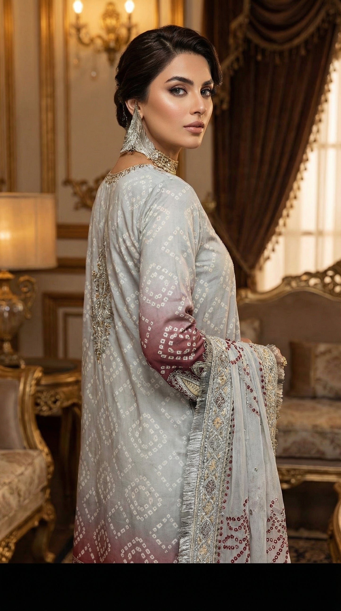 NUREH LAWN WITH CHIFFON DUPATTA |3PIECE UNSTICHED
