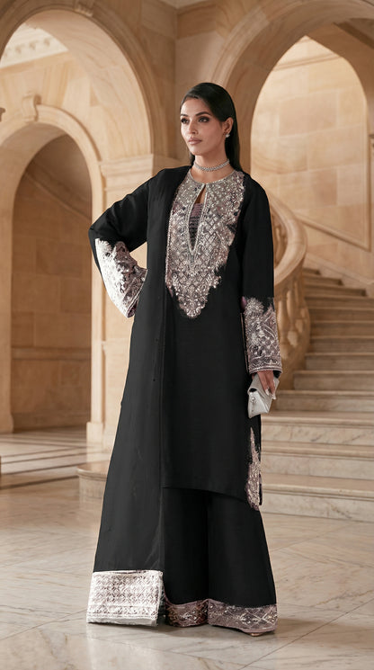 AYESHA HOOR SILK WEDDING WITH ORGENZA  DUPATTA (B) |3PIECE UNSTICHED