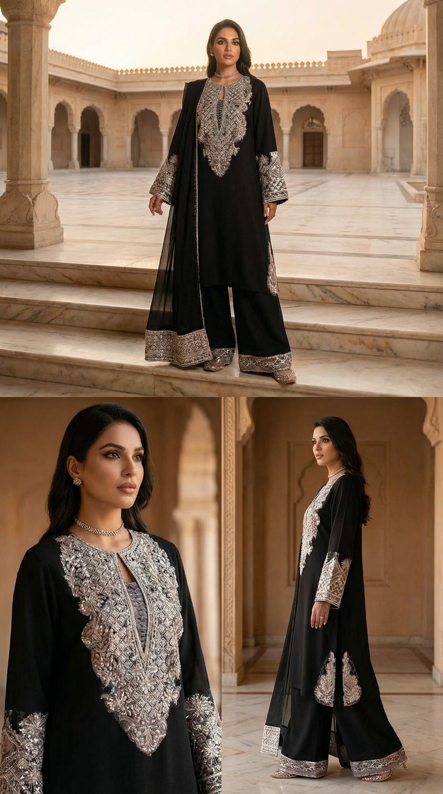 AYESHA HOOR SILK WEDDING WITH ORGENZA  DUPATTA (B) |3PIECE UNSTICHED