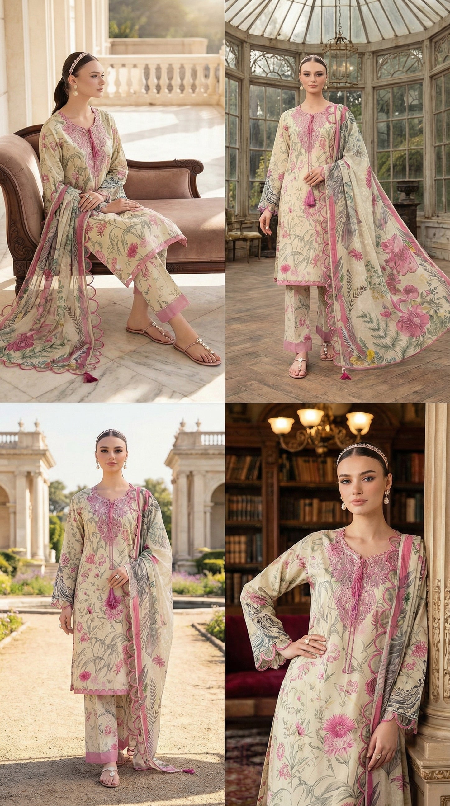 JADE SUMMER LAWN  WITH CHIFFON DUPATTA  |3 PIECE UNSTICHED