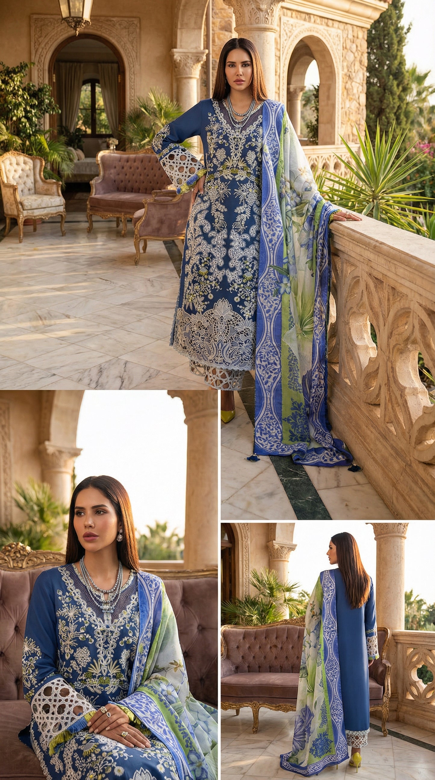 MUSHQ CHIKENKARI WITH DIGITAL PRINTED SILK DUPATTA  |3PIECE UNsTICHED