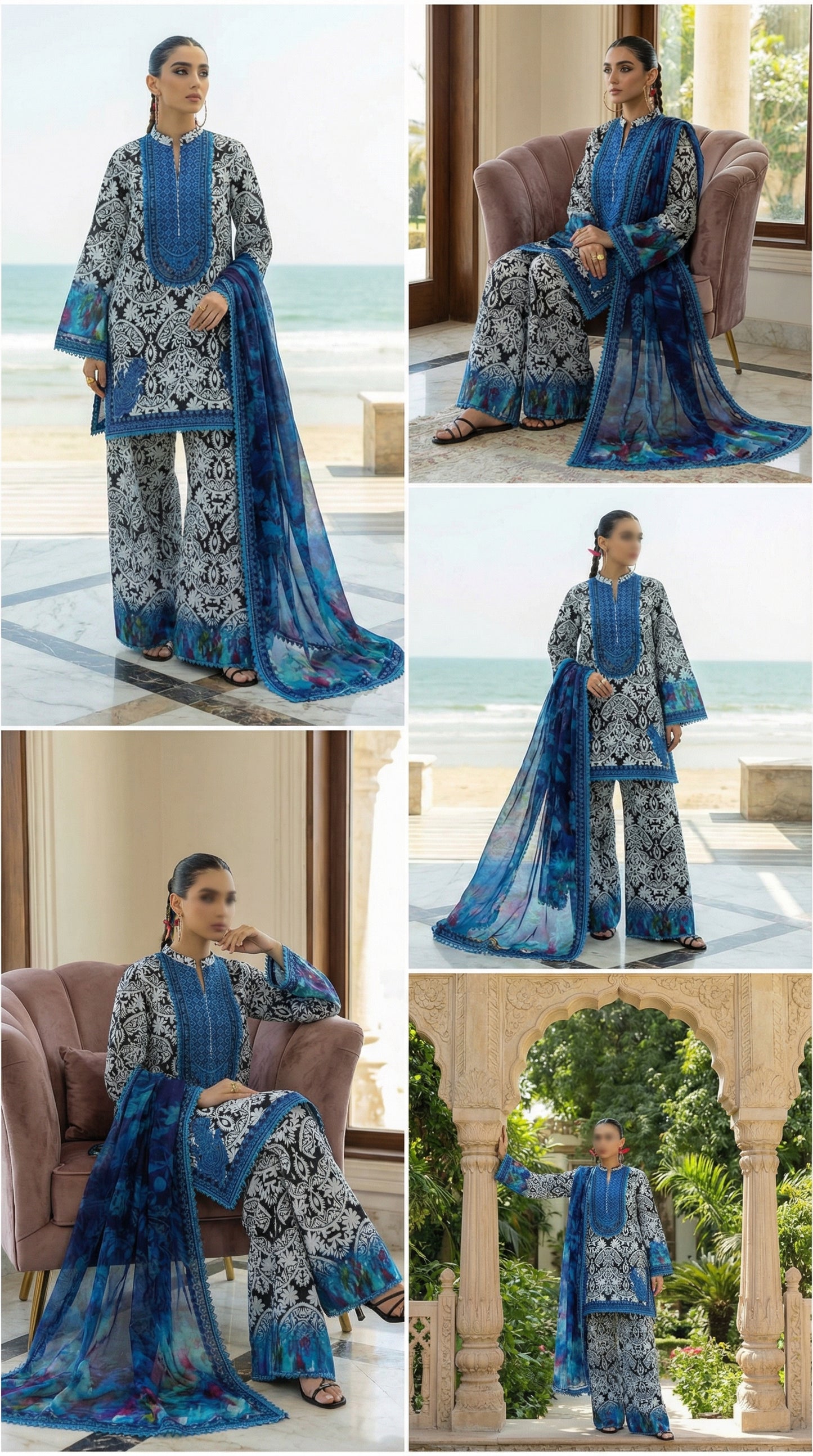 ZAINAB CHOTTANI BELLA WITH CHIFFON DUPATTA  |3PIECE UNSTICHED