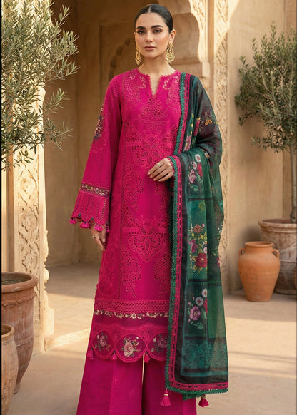 Saira Rizwan | Luxury Chikenkari Lawn Printed Silk Dupatta  | 3piece Unstiched