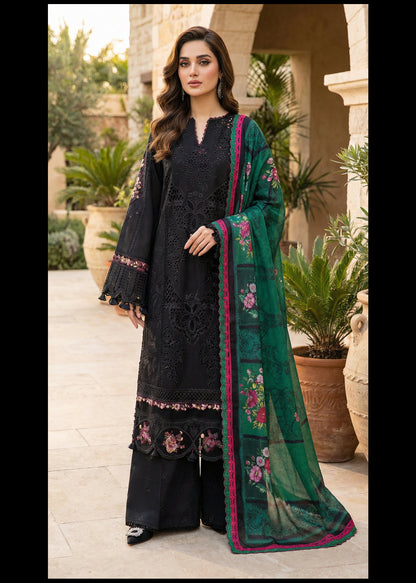 Saira Rizwan | Luxury Chikenkari Lawn Digital Printed Silk Dupatta | 3piece Unstiched