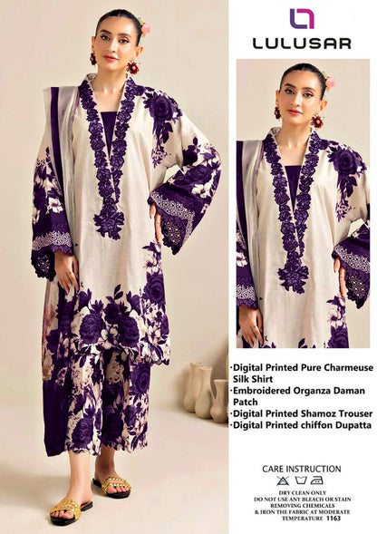 Luxury Silk Dress | 3pec Unstiched