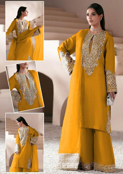 AYESHA HOOR SILK WEDDING WITH ORGENZA  DUPATTA (Y) |3PIECE UNSTICHED