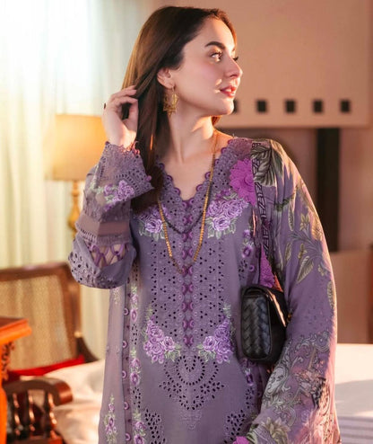 JADE BANAFSHAH CHIKENKARI | EMBROIDED SILK DUPATTA | 3PC UNSTICHED