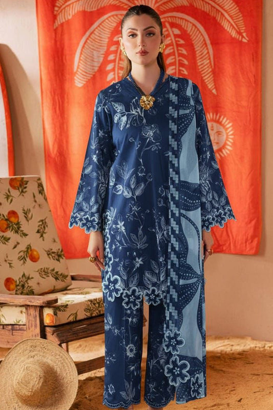 NUREH E BAHAR |LAWN  EMBROIDED CHIFFON DUPATTA  |3PC UNSTICHED