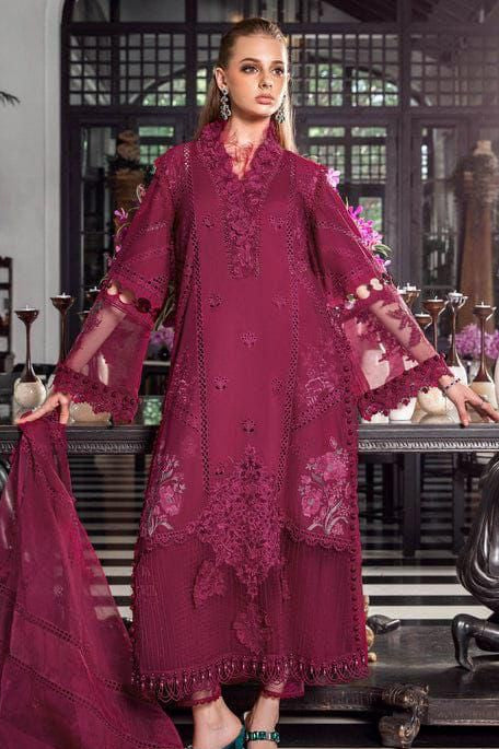 MARIAB FESTIVE MEHAL |CHIKENKARI LAWN | 3PC UNSTICHED