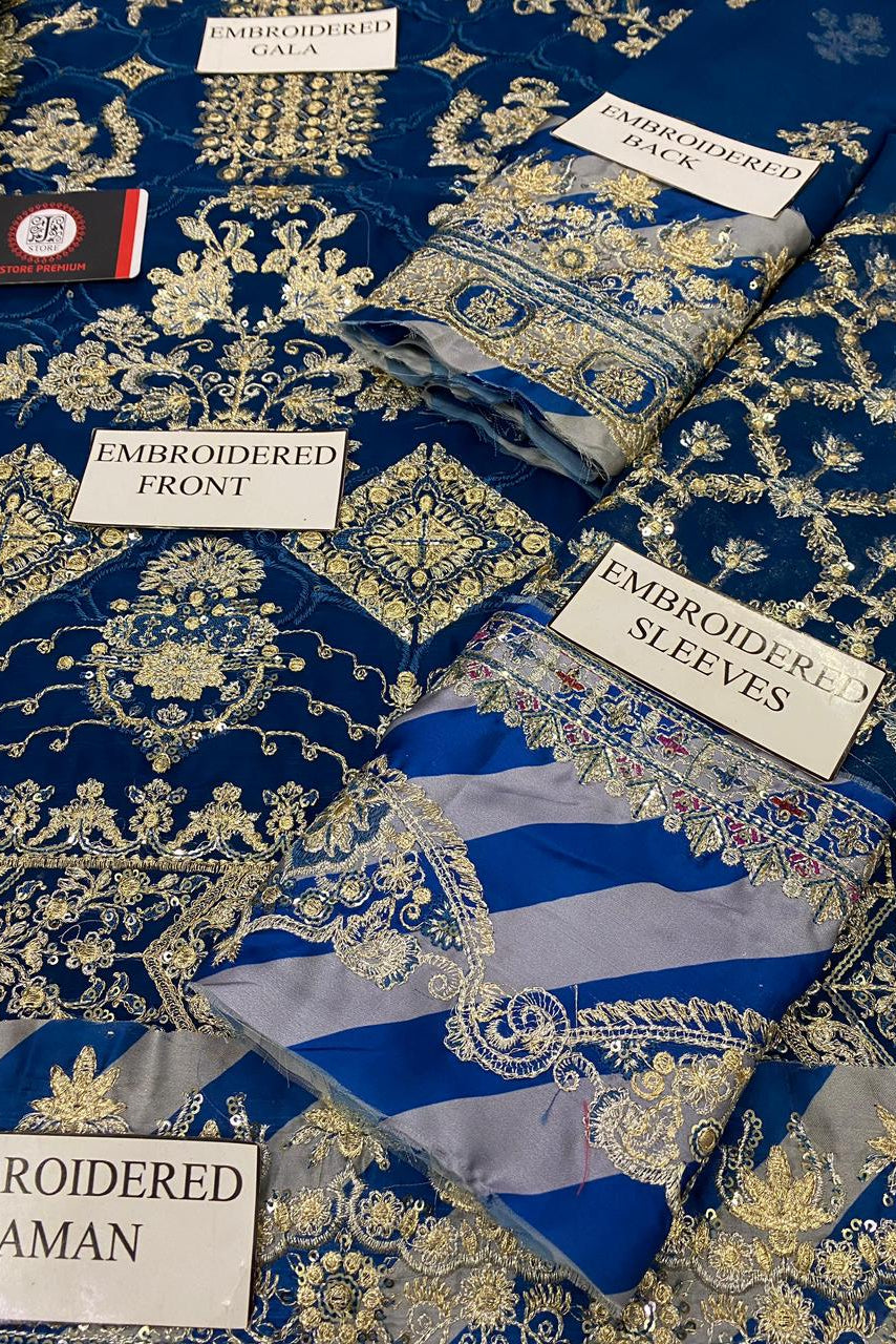 BAROQUE ROYAL SHEHZADI  FESTIVE |CHIFFON WITH KHAADI NET DUPATTA |3PC UNSTICHED