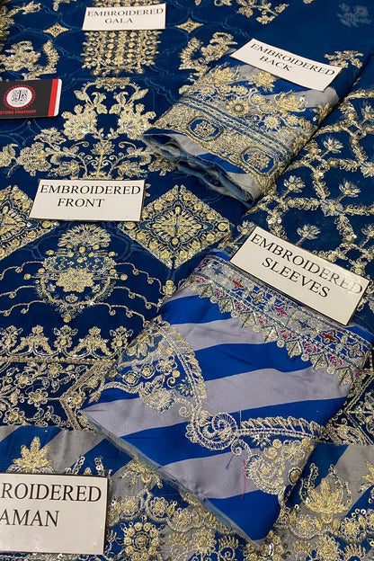 BAROQUE ROYAL SHEHZADI  FESTIVE |CHIFFON WITH KHAADI NET DUPATTA |3PC UNSTICHED