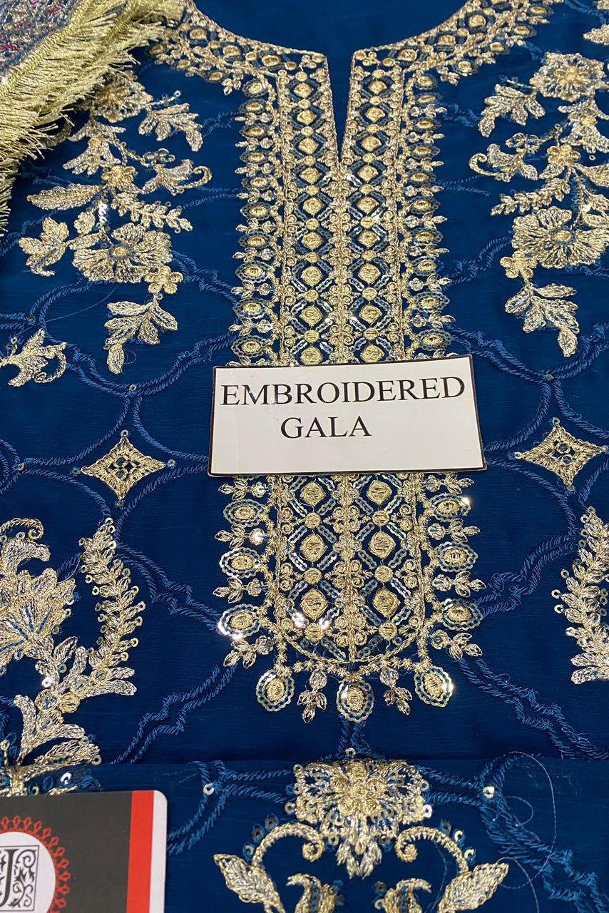 BAROQUE ROYAL SHEHZADI  FESTIVE |CHIFFON WITH KHAADI NET DUPATTA |3PC UNSTICHED