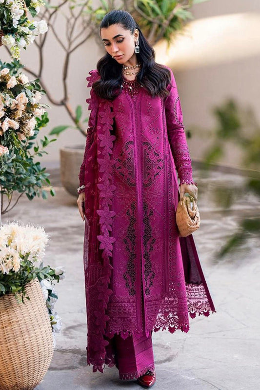 MARIAB MAGNETA CHIKENKARI LAWN WITH ORGENZA DUPATTA |3PC UNSTICHED