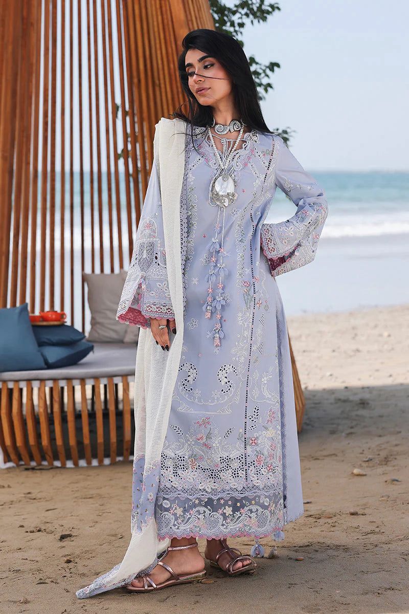 QALAMQAR LUXURY CHIKENKARI (HU) ORGENZA DUPATTA |3PC UNSTICHED