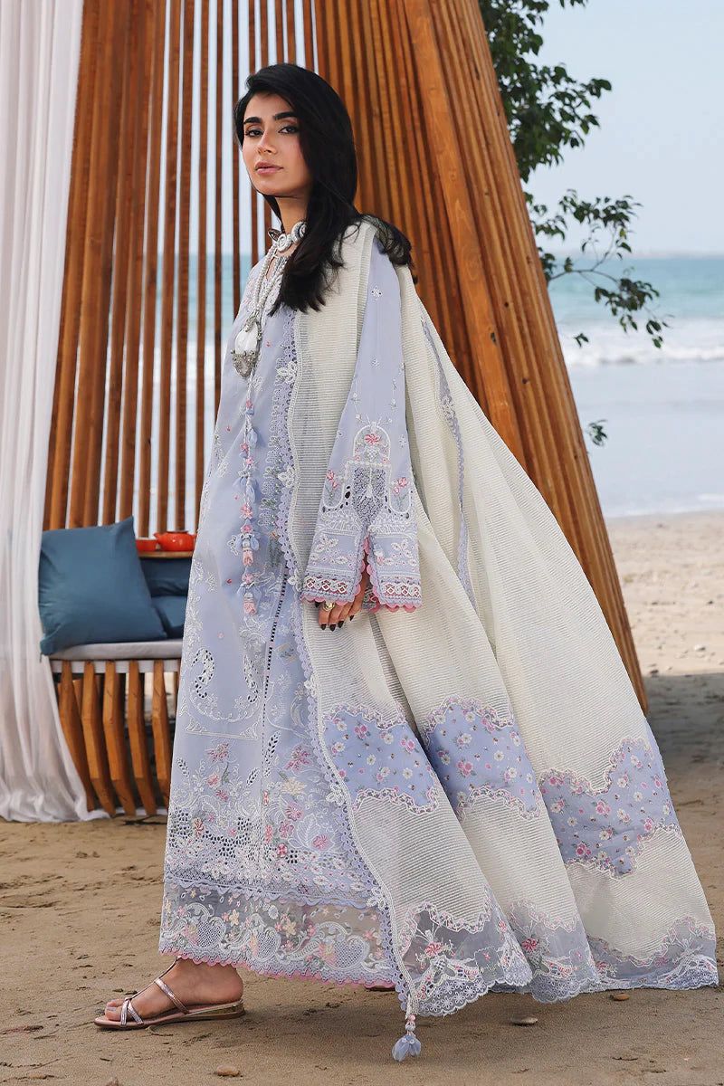 QALAMQAR LUXURY CHIKENKARI (HU) ORGENZA DUPATTA |3PC UNSTICHED
