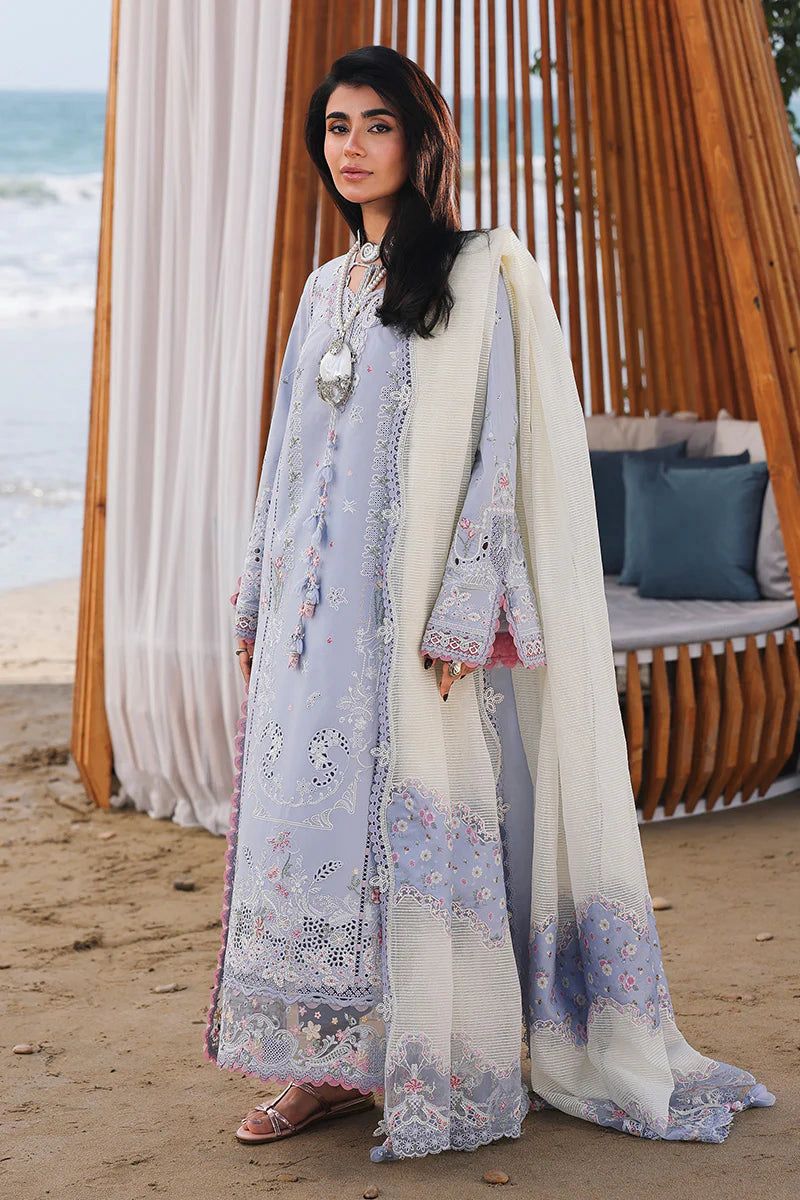 QALAMQAR LUXURY CHIKENKARI (HU) ORGENZA DUPATTA |3PC UNSTICHED