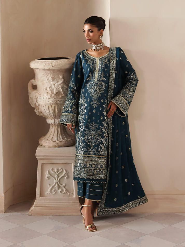GULAL|IMPERIAL ZINC EMROIDED DRESS | 3Pec Unstiched