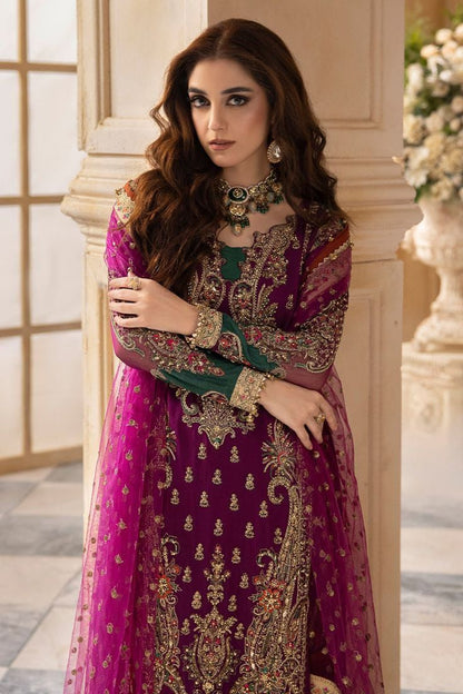 CARIZMA EMBROIDERED CHIFFON DRESS WITH NAT DUPATTA  | 3-PIECE UNSTICHED
