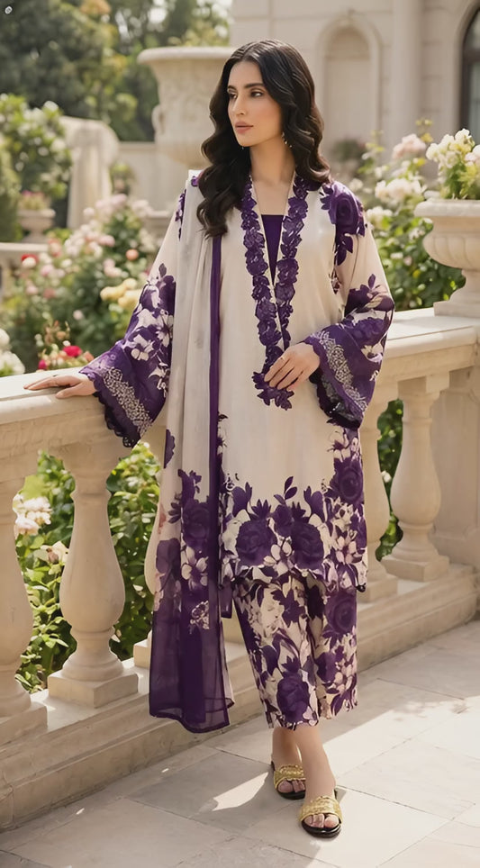 Luxury Silk Dress | 3pec Unstiched