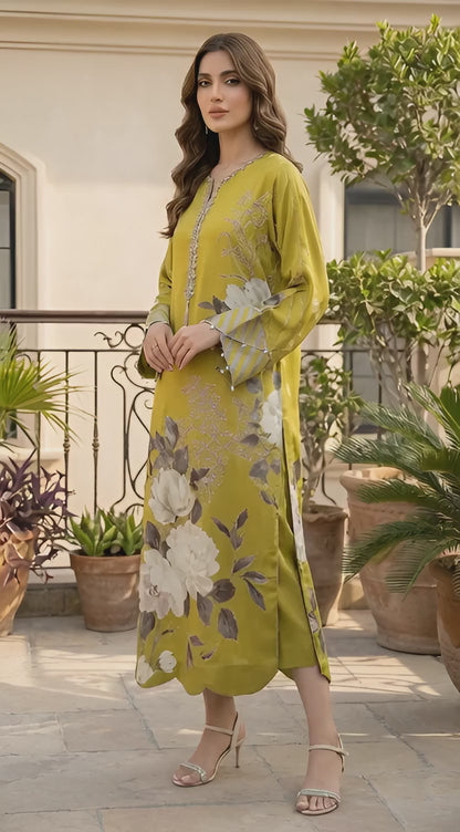 Luxury Silk Dress | 3pec Unstiched