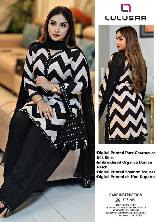 Luxury Silk Dress | 3pec Unstiched