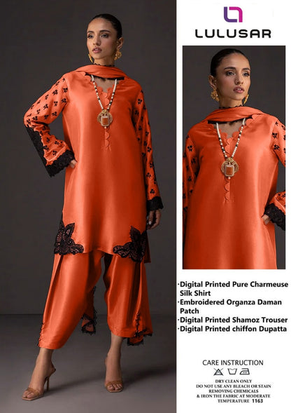 Luxury Silk Dress | 3pec Unstiched