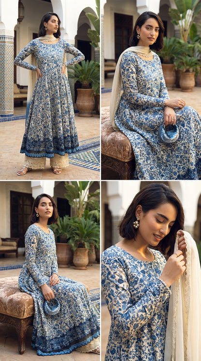 Iznik | Printed Lawn With Chiffon Dupptta | 3pec Unstiched