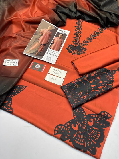 Luxury Silk Dress | 3pec Unstiched