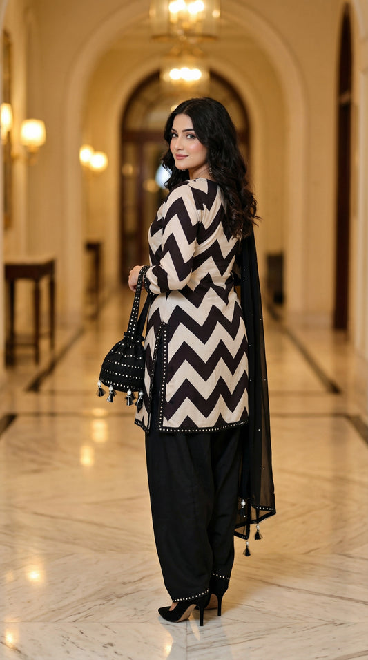 Luxury Silk Dress | 3pec Unstiched