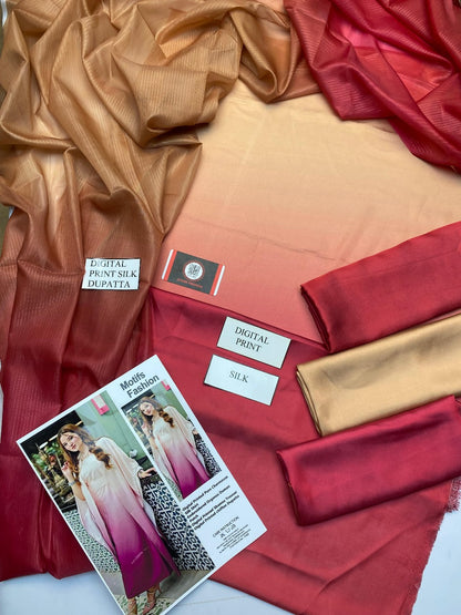 Luxury Silk Dress | 3pec Unstiched