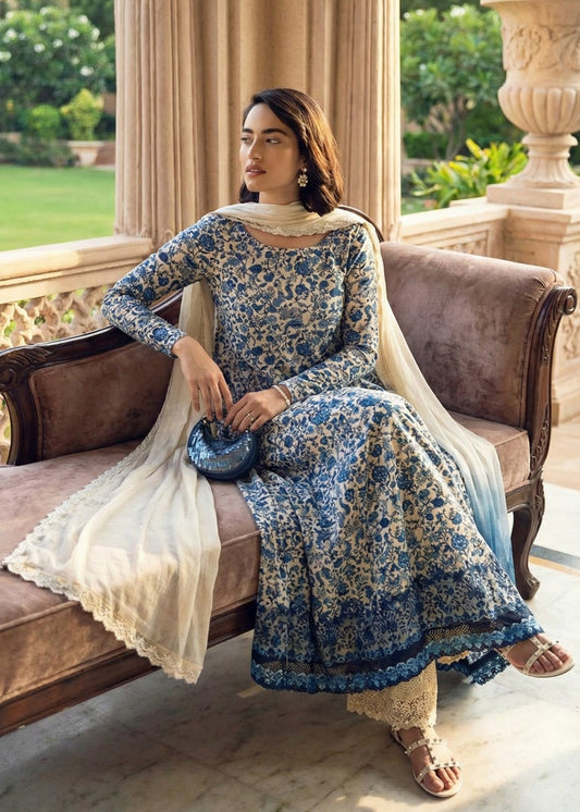 Iznik | Printed Lawn With Chiffon Dupptta | 3pec Unstiched