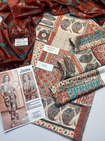 Luxury Silk Dress | 3pec Unstiched