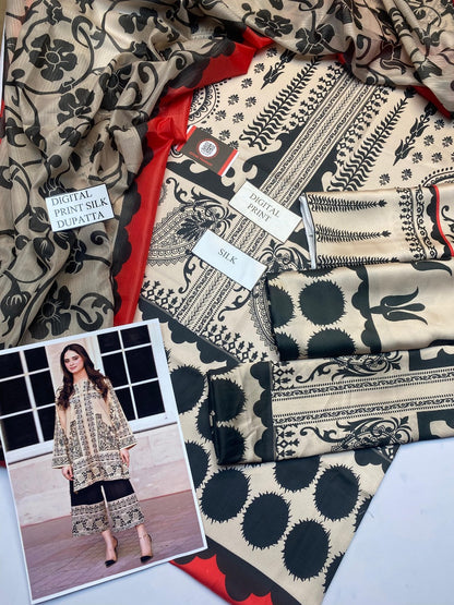 Luxury Silk Dress | 3pec Unstiched