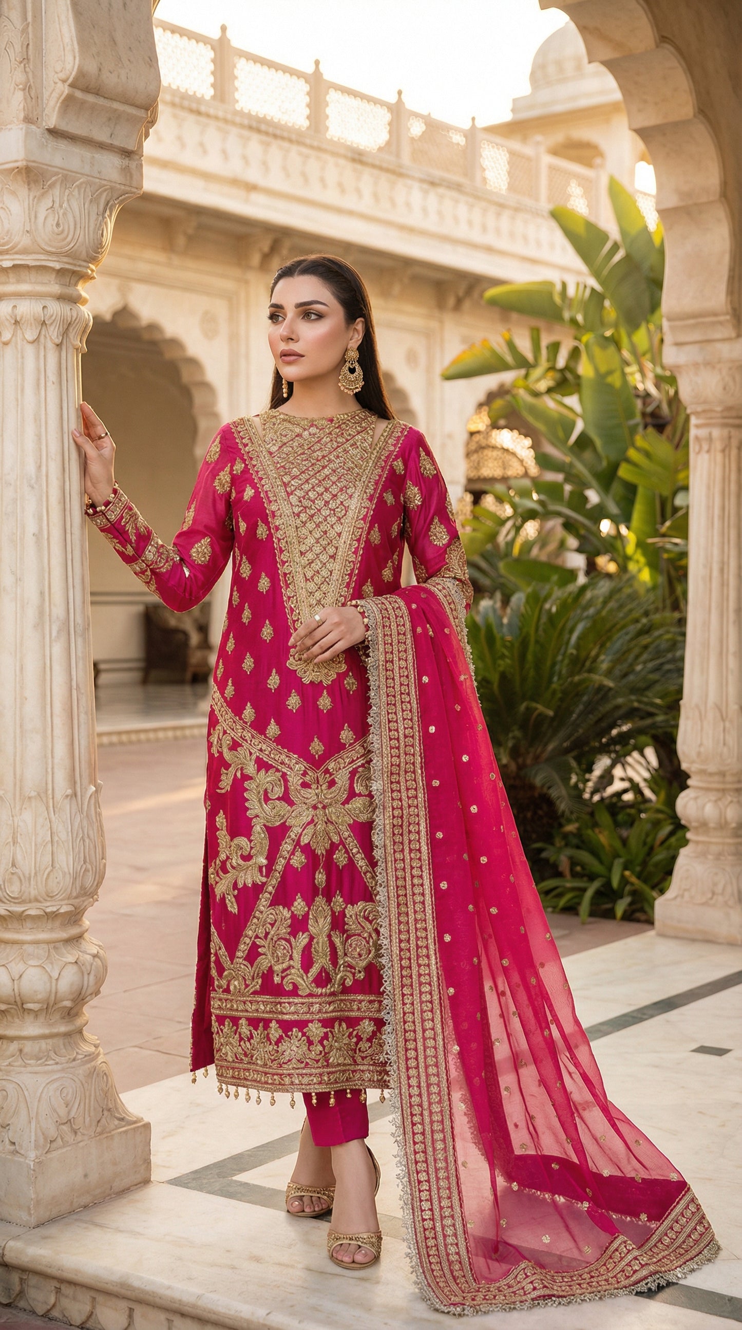 Nameera By Farooq 3Pec Unstiched Dress