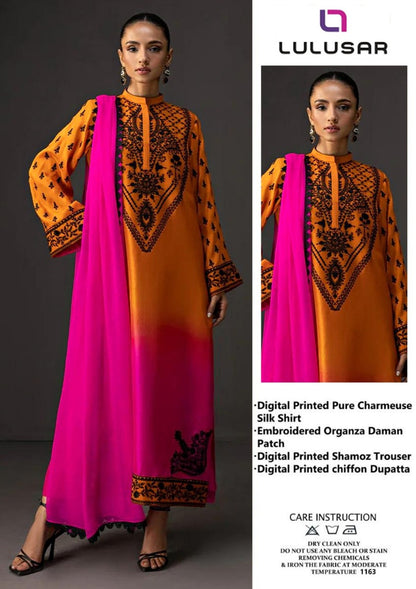 Luxury Silk Dress | 3pec Unstiched