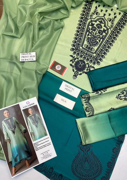Luxury Silk Dress | 3pec Unstiched