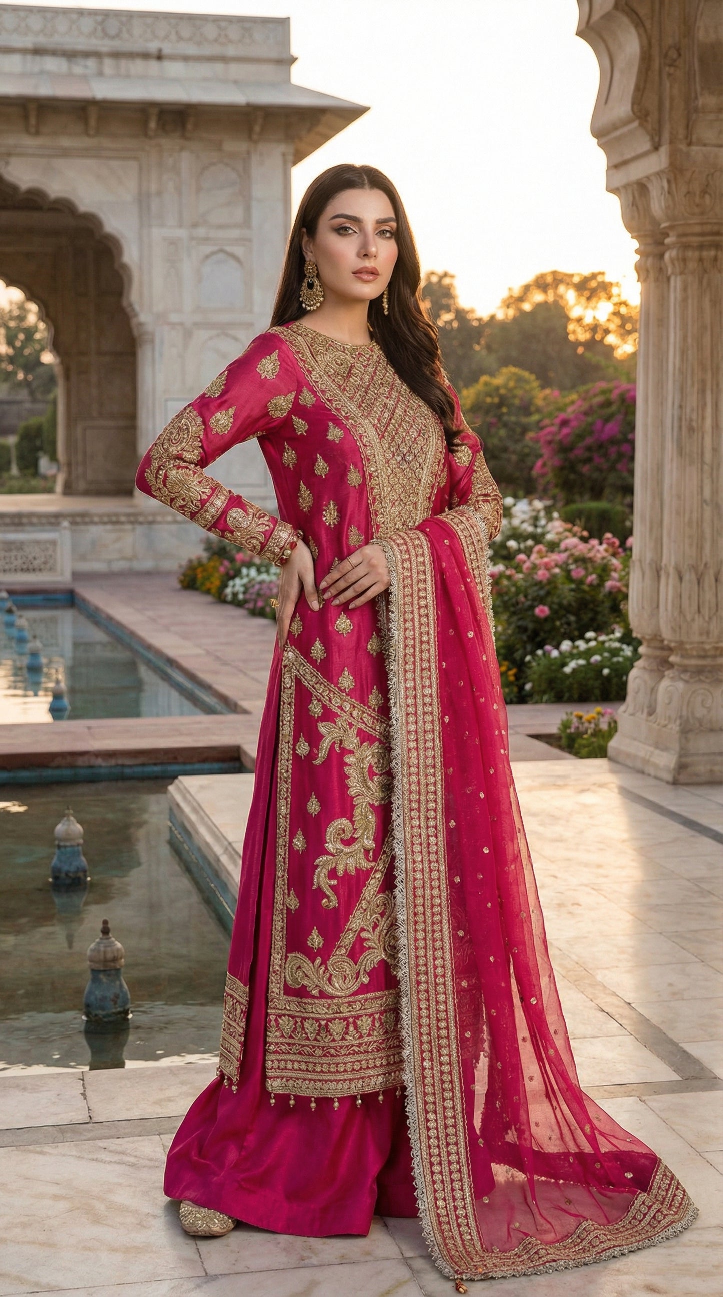 Nameera By Farooq 3Pec Unstiched Dress